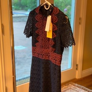 Sandro Lace Dress Navy Color